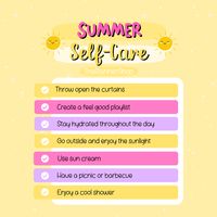 It's officially summer! ☀️☀️ When it comes to self-care, you can never go wrong with a little bit of sunshine. Here are some tips for summer self-care: #Summer #SelfCare #SelfCareTips