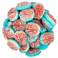 These gummys will have them reeling with disgust! Perfect for a zombie themed party or Halloween decor for a party. Ew gross! Don't worry--they don't taste like what they look like! Enjoy a sweet and tangy flavor with every bite of these gummy brains. Yum! 1/2 lb bulk candy