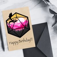 Bring a touch of magic to your loved ones' special occasions with Dragon Dice Occasional Cards. Featuring a stunning d20 dragon frame and a fantasy background, these cards are perfect for anyone who loves fantasy, DND, board games, and dragons. Whether it's a birthday, Father's Day, or Mother's Day, these greeting cards are sure to make their day even more memorable. Add a touch of enchantment to your celebrations - get your Dragon Dice Occasional Cards now! PRODUCT INFO - Handmade flat 3D card - Digitally printed cards on Heavyweight Card stock - Blank interior for custom messages - Each Card comes with a envelope and a clear cover for the front of the card. - 5.5inches by 4.25 inches