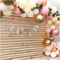 Amazing and beautiful organic balloon garland, including pastel pink, pastel yellow, pastel orange, gold, white, and rose gold balloons. Everything you need to set up the garland is included: the balloons, balloon tape, and glue dots. PACKAGE INCLUDE: 100pcs balloons+ 2pcs accessories 12" metallic gold chrome balloons (5pcs), 12" pearlescent rose gold balloons (10pcs), 10" pastel pink balloons (20pcs),10" pastel yellow balloons (20pcs),10" pastel orange balloons (10pcs),10" pastel white Balloons