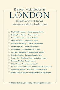 Check this checklist with the to-do-things you have to know in London