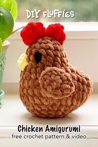 Crochet a very cute plush chicken with this free amigurumi pattern including full video on how to make these easy chicken toys. Great for beginners that want to learn how to crochet plushies.