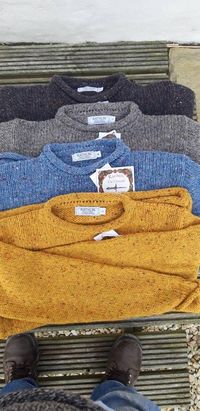 Irish Donegal Fisherman Sweater in locally produced Donegal Tweed wool Handloomed in Donegal Ireland Available in size S M L XLIrish Donegal 100% Wool Fisherman Sweater Made In DONEGAL Ireland. Condition is New with tags. Dispatched with Seller's Standard Rate.The Irish Fisherman jumper has a roll neck feature as well as roll on cuffs and bottom A classic mens sweater using Donegal Tweed wool This is an Authentic Donega ruggedl sweater worn by Irish fishermen as a daily essential Gives any outfi