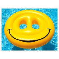 Swim Central 72 Inflatable Smiley Face Island 2-Person Swimming Pool Raft - Yellow