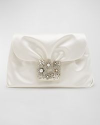 V5YST Roger Vivier RV Bouquet Drape Strass Clutch Bag