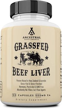 Amazon.com: Ancestral Supplements Grass Fed Beef Liver Capsules, Supports Energy Production, Detoxification, Digestion, Immunity and Full Body Wellness, Non-GMO, Freeze Dried Liver Health Supplement, 180 Capsules : Health & Household