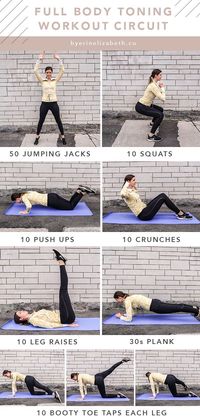 Full Body Circuit Workout At Home With No Equipment Needed.