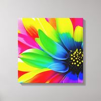 This unique and colorful rainbow watercolor stretched canvas would make a great addition to any home!