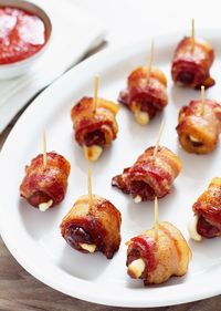 Baked Bacon-Wrapped Dates - #recipe by #eatwell101 - https://www.eatwell101.com/cheesy-bacon-wrapped-dates-recipe