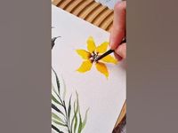 Painting a flower using dagger brush - YouTube