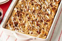 Cinnamon-raisin bread gives you a head start on making this cinnamon bun-inspired casserole. It serves a crowd, so it's perfect for weekend entertaining.