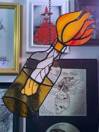 Made to Order Molotov Cocktail Stained Glass Glass Art - Etsy