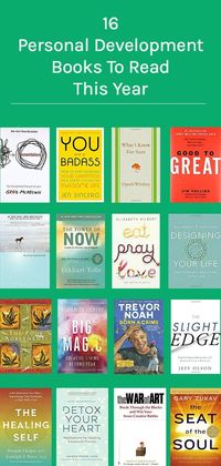 16 personal development books to read in 2018. This list is full of inspirational, enlightening, & thought provoking books. 2018 reading list | self help books | personal development books | good reads | inspirational books | nonfiction books | self improvement ideas #personaldevelopment #selfhelpbooks #2018readinglist #goodreads