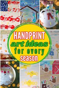 Capture those little paw prints forever with these simple handprint art ideas for every season! I LOVE these!! #handprints #handprintideas #handprintcrafts #handprintartkids