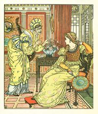 Princess Belle Etoile,  illustration by Walter Crane from 'The Song of Sixpence Picture Book'. Originally published in 1909. http://www.amazon.co.uk/gp/product/1444699733/ref=as_li_tl?ie=UTF8&camp=1634&creative=6738&creativeASIN=1444699733&linkCode=as2&tag=reaboo-21&linkId=N2OLRZFXFE4MA2HZ