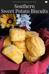 This recipe for sweet potato biscuits is heavenly combination of buttery, flaky, tender southern biscuits infused with the earthy sweetness of sweet potatoes.