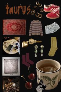 Moodboard~ herbal tea, misty mornings, faded red and comfy socks