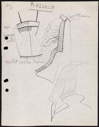 Carven P/E 1951 "Rascasse". Croquis d'atelier de la Maison.