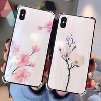 Anti-Knock Tempered Glass Phone Case Floral laser iPhone Case #floralcase #iphonecases #phonecases #temperedglass #cover