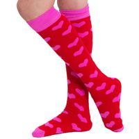 Sweet As Candy, And Twice As Nice. These Red Knee-Highs Kissed With Bright Pink Hearts And Accents Make A Perfect Valentine’s Day Present. Size: Women's 7-11 Material: 80% Acrylic, 20% Nylon Length: 22" - 24" Before Stretched