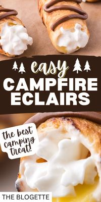 Take your camping foods to the next level with campfire eclairs! This delicious dessert is made using simple crescent rolls and a delightful recipe. Roast them over the campfire and savor the ooey-gooey goodness. A sweet treat that'll have everyone around the campfire asking for s'more! Save this recipe now.