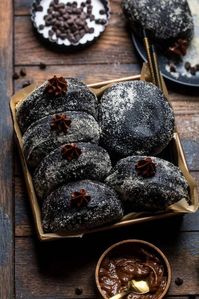 Black Chocolate Vegan Brioche Donuts - Make It Dairy Free