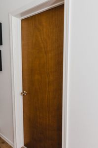 wood hollow core doors before makeover