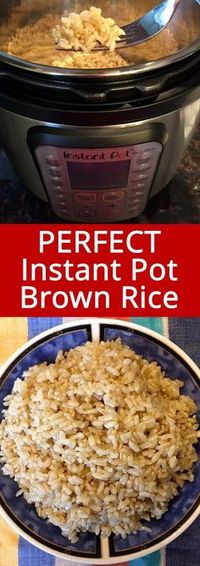 This recipe makes perfect Instant Pot brown rice! So easy and the rice comes out perfect! I now always use my Instant Pot to cook brown rice! #instantpot