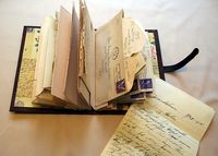 Old envelopes with Letters gathered to form a book.