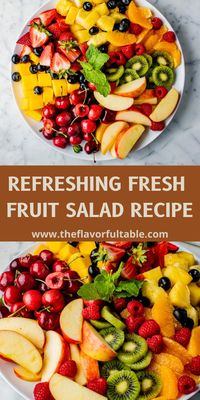 Dive into this refreshing Fresh Fruit Salad that bursts with vibrant flavors! Perfect for breakfast or as a healthy snack, this colorful medley is sure to impress. Try it today!