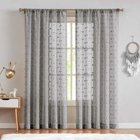 Gracie Oaks Guerline Window Floral Sheer Rod Pocket Curtain Panels | Wayfair