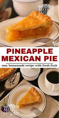 This chunky and delicious baked pineapple pie made from scratch is easier than you think. A common Mexican dessert that�s not that easy to find in the States. #mexicanpie #pinepplepie #mexicandessert