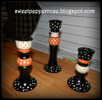 SweetPepperRose: Halloween Candle Holders Country Sampler Knockoff