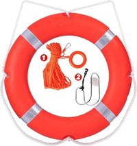 Amazon.com : 28 inch Life Ring Boat Safety Throw Ring, 2.5 KG Adult International Standard Throw Ring, Ring Buoy with Reflective Tape and White Rope,Orange Thicken Life Ring : Sports & Outdoors