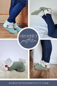 Cozy up in style with a pair of Hibernation crochet slipper boots! Perfect for chilly evenings or as a thoughtful crochet gift, these slipper boots combine comfort and fashion effortlessly. Crochet slippers are ideal for lounging around the house. Explore a variety of yarn colors and buttons to match this free crochet slipper boot pattern to your personal style! #crochetslippers #cuteslippers #freecrochetpattern