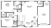 Craftsman Plan: 1,228 Square Feet, 2 Bedrooms, 2 Bathrooms - 940-00028