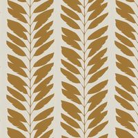 An all over wallpaper pattern featuring a contemporary design of trailing foliage which creates a vertical stripe when hung. Shown here in the cinnamon colourway. Other colourways are available.