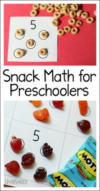 Math for preschoolers to play during snack time  - includes free printable (sponsored by General Mills)