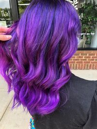 New hair color by @jessicaxdenise Haircut first, platinum card with a teased root, reapplication of lightener, shampoo/blow dry, application of 3 custom #pulpriot colors, shampoo/blow dry & curl #creativecolor #pulpriotisthepaint #pulpriothair #platinumcard #purplehair #fashioncolorhair #violethair #irridescent #clt #charlottehairstylist #creativecolorhairstylist #hairoftheday #hairoftheweek #btc #behindthechair