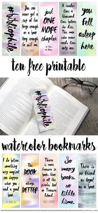 Free printable watercolor bookmarks