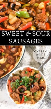 Substitute GF "Soy" Sauce or Coconut Aminos. This simple recipe for Sweet and Sour Sausages is loaded with veggies, Italian sausage and covered in a delicious sweet and sour sauce. This is perfect for a quick weeknight meal, or delicious as an appetizer.