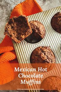 Mexican Hot Chocolate Muffins:  Hot from the oven and bursting with chocolate and warm spices these Mexican Hot Chocolate Muffins will have you easing in to Fall! - Slice of Southern