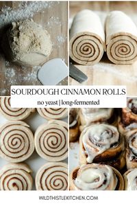 If you have been searching for a true Sourdough Cinnamon Roll - long-fermented, slightly tangy, and no commercial yeast - then look no further. These cinnamon rolls feature a tender, vanilla-scented dough, an ooey gooey buttery cinnamon filling, and a delicious cream cheese glaze. They are so fragrant and flavorful and such a fun way to use that bubbly sourdough starter! #sourdoughcinnamonrolls #sourdoughcinnamonrollsovernight