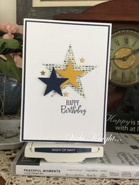 SU Stitched Stars. Pattern Part dsp. | Kids birthday cards, Birthday card craft, Simple cards