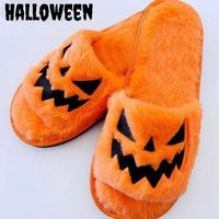 Halloween Slippers - Spooky Note: 5-12 days Shipping Time - Due to High Demand Introducing the Halloween Warm Home Slippers, perfect for keeping your feet warm and comfortable all winter long. These slides feature a cute and festive design with jack-o-lanterns, making them great for Halloween or any other holiday or celebration. They're also super cozy and easy to wear, so you'll love slipping them on every chance you get. Unisex fit. Order yours today and enjoy the holiday season in style! Avai