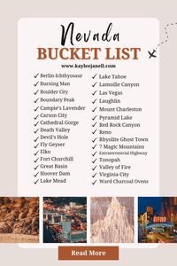 Unlock the ultimate Nevada Bucket List adventure with these must-see destinations and experiences! From the dazzling lights of Las Vegas to the natural wonders of Red Rock Canyon and the historic charm of Virginia City, embark on a journey filled with excitement and wonder. Start checking off your Nevada Bucket List today! #Nevada #BucketList #TravelGoals