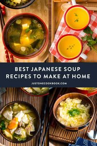 From classic miso soup to egg drop soup, these are the best Japanese soups you can make at home. Each one is as cozy and nutritious as a soup can be. They are easy to pull together and will warm you from the inside out. #japanesefood #fallrecipes #soup #easyrecipes | Easy Japanese Recipes on JustOneCookbook.com