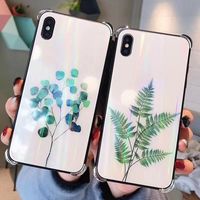 Anti-Knock Tempered Glass Phone Case Floral laser iPhone Case #floralcase #iphonecases #laser #phonecases #temperedglass #cover