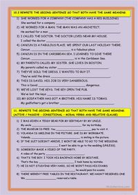 REPHRASING FOR PET 4 - English ESL Worksheets for distance learning and physical classrooms