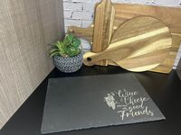 Custom engraved slate Charcuterie board.  Makes a great gift for a wedding, bridal shower, mothers day gift, housewarming, or even your own kitchen.